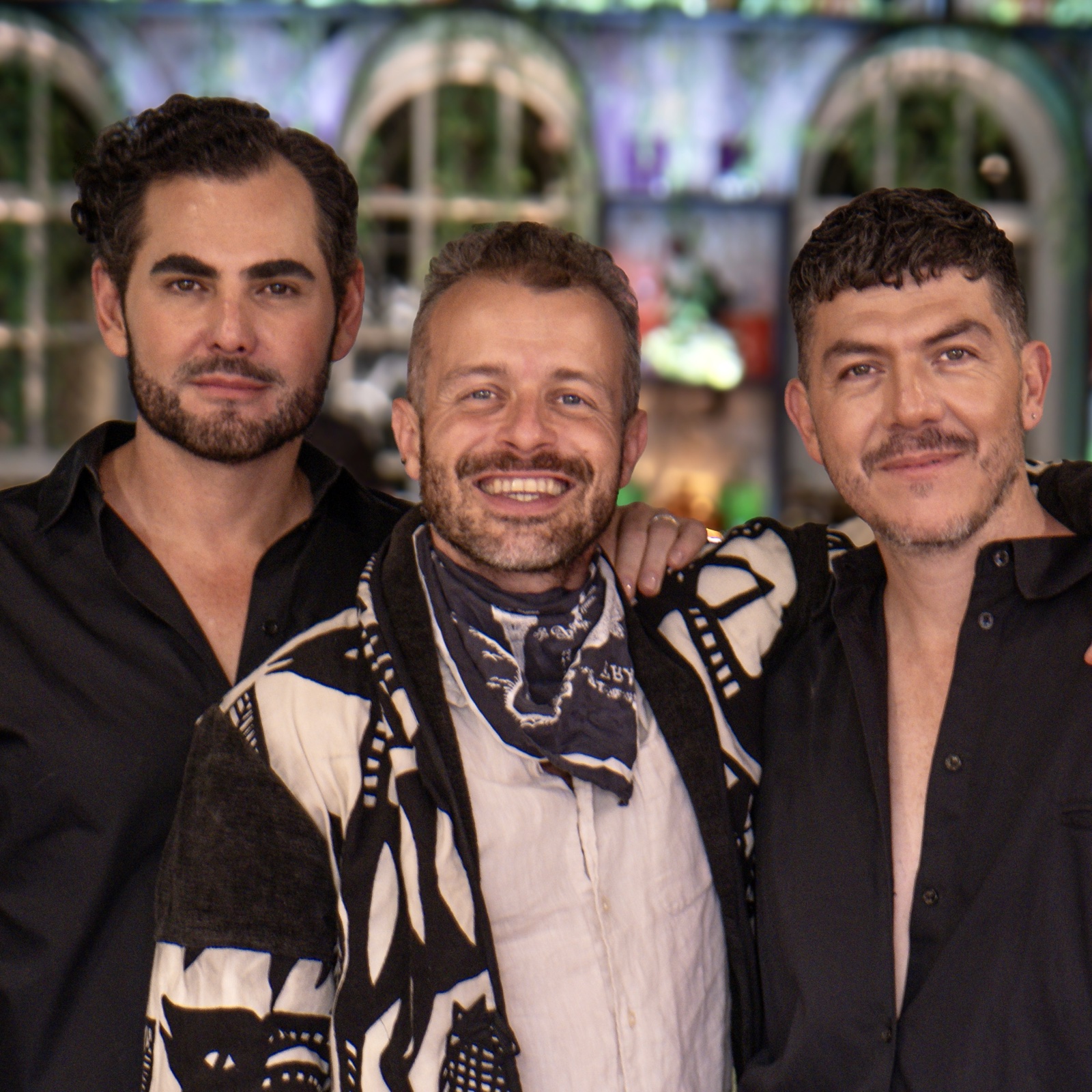 With fashion designers Toribio and Donato